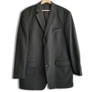 CHAPS / 100% Wool Pinstripe Blazer Jacket Black Men's Sz 44 L